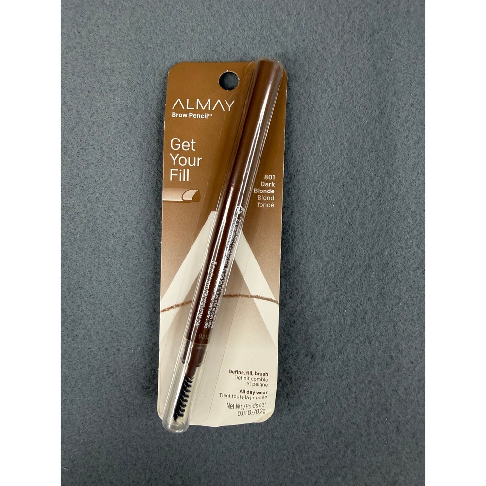 Almay Brow Pencil Womens 0.01oz 801 Dark Blonde‎ All Day Wear Spoolie Brush